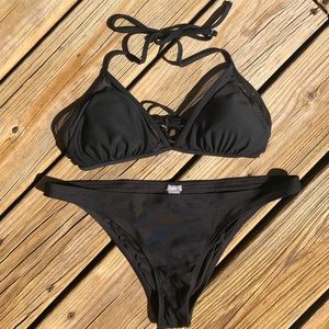 Black Aerie Bikini Set Size Medium